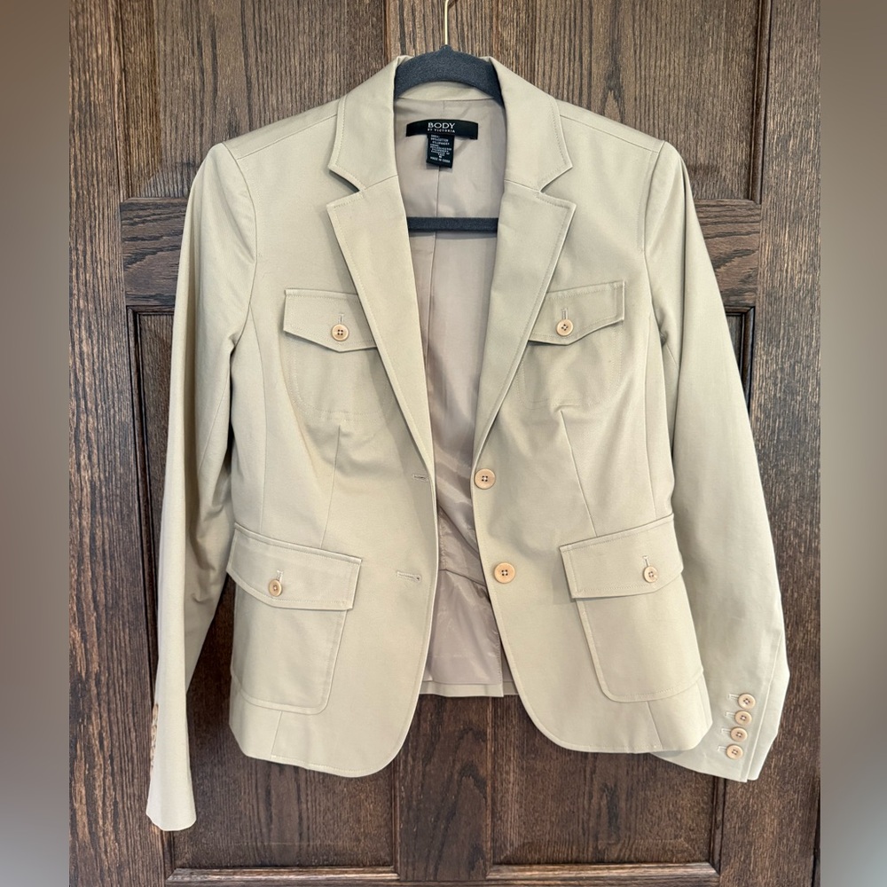 Body by Victoria's Secret Women's Khaki Blazer Jacket size 6 Y2K